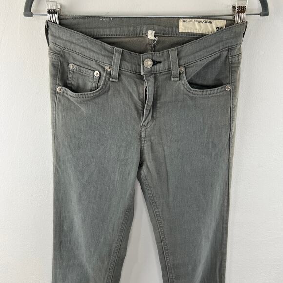 Rag & Bone The Skinny Distressed Sage Jeans Gray Cotton Blend Size 25 FLAW - Picture 3 of 10